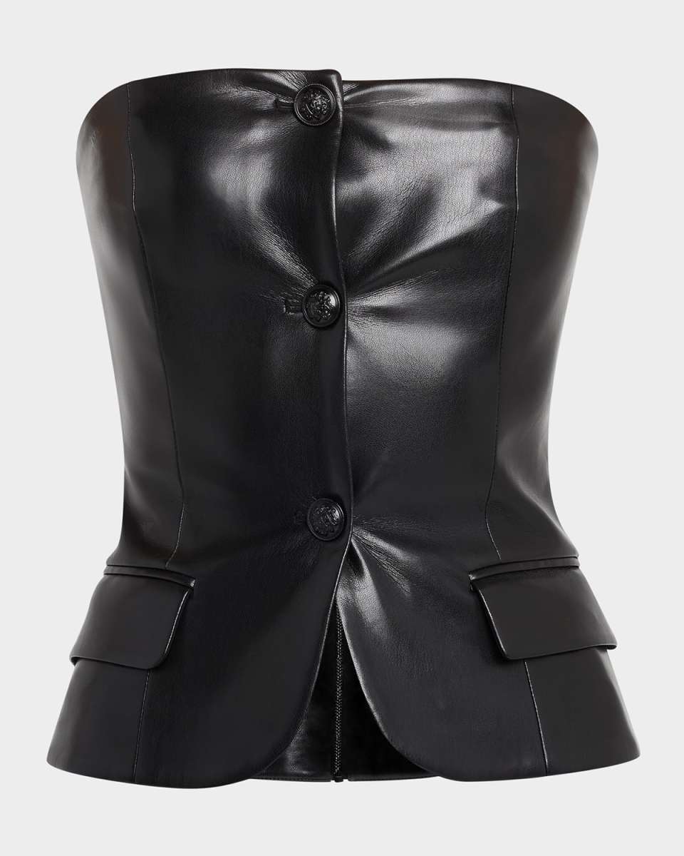 Madison Vegan Leather Bustier Top